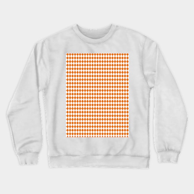 Orange and White Argyle Pattern Diamond Checks Crewneck Sweatshirt by squeakyricardo